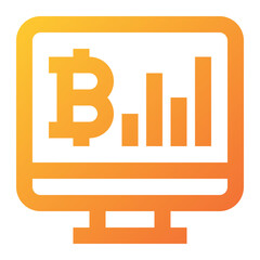 bitcoin analytics icon illustration