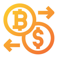 bitcoin exchange icon illustration
