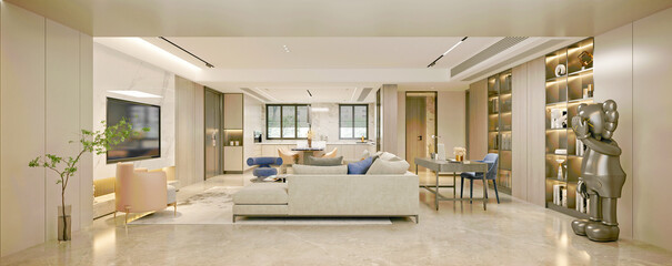 3d render of modern living room