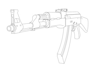 Vector editable image of a Kalashnikov assault rifle