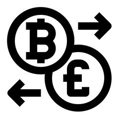 bitcoin exchange icon illustration