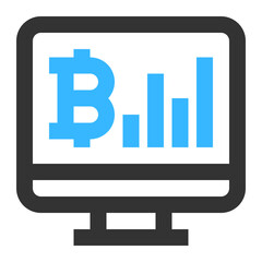 bitcoin analytics icon illustration