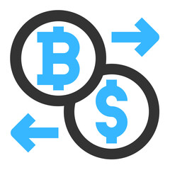 bitcoin exchange icon illustration