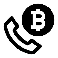 Fototapeta premium bitcoin call icon illustration