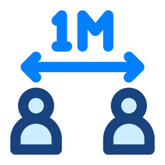 social distance icon illustration