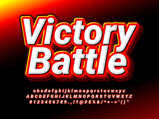 Victory Battle Flaming Red Text Effect