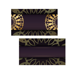 Template Congratulatory Brochure in burgundy color with a luxurious gold ornament for your congratulations.