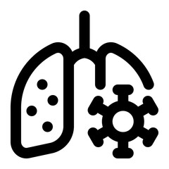 corona in lungs icon illustration