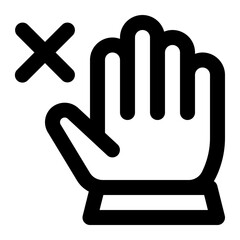 prohibited touch icon illustration