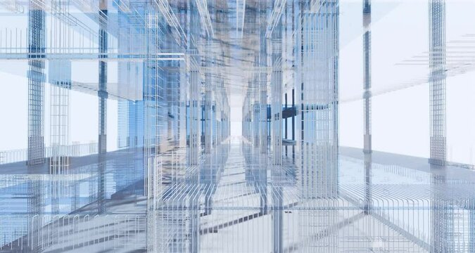3D BIM model of reinforcement framework of the building	