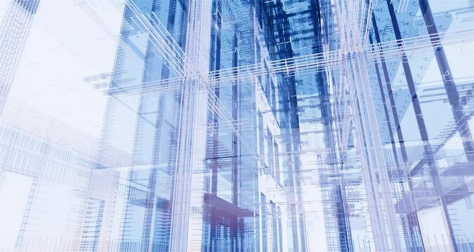 3D BIM model of reinforcement framework of the building	