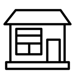 House vector icon. Building silhouette black outline symbol. Isolated vector illustration. Trendy style design