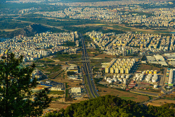 ANTALYA, TURKEY: Aerial views of the city of Antalya on a sunny summer day.