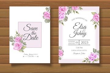 Elegant Floral Wedding Invitation Card Set