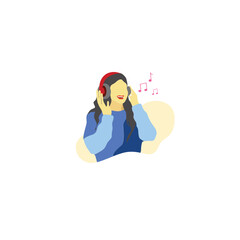 Lady listening to good music