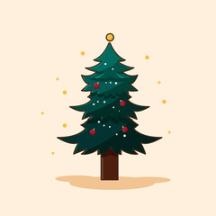Christmas trees with modern flat design. Can be used for printed materials, flyer, banner, business cards.