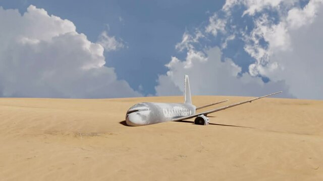 crashed plane in desert