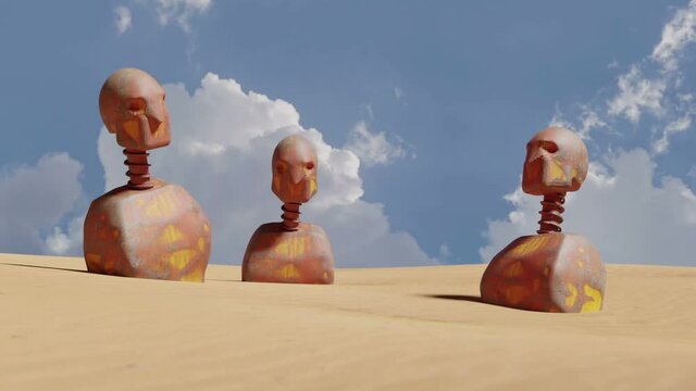 Creepy rusty statues