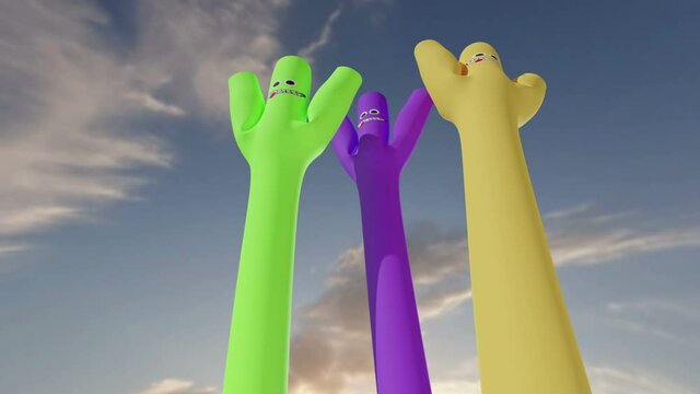 inflatable tube men from below