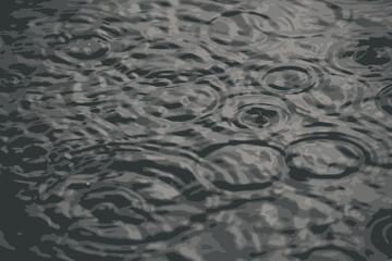 water droplets on a pond or rain barrel