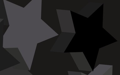 Dark Gray vector background with colored stars.