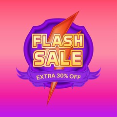 Gradient flash sale banner social media promotion template