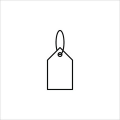 Blank black paper price tag. label icon with cord on white background eps 10