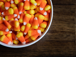 Bowl of Tasty Halloween Candy Corn