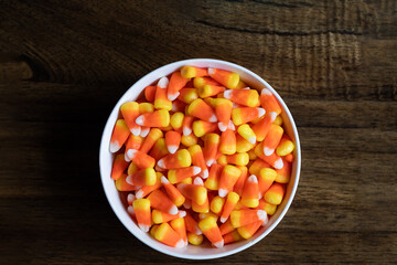 Bowl of Tasty Halloween Candy Corn