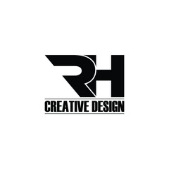 Letter RH simple logo design vector
