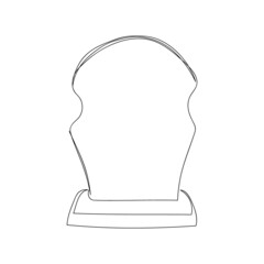 Figured tombstone one line art. Continuous line drawing of grave, cemetery, death, memorial day, halloween.
