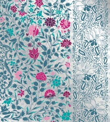 wedding card design, traditional paisley floral pattern , royal India	