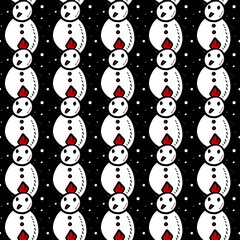 seamless pattern of snowman cartoon