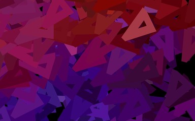 Dark Pink, Yellow vector layout with lines, triangles.