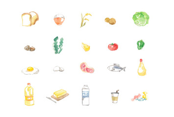 栄養バランスのとれた食物の素材 - obrazy, fototapety, plakaty