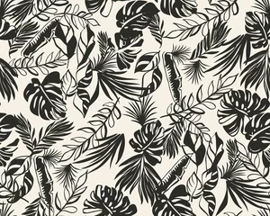 Gardinen Pflanzen Muster  tropical pattern with hand drawn leaves perfect for fabric and decoration  © D&R studio