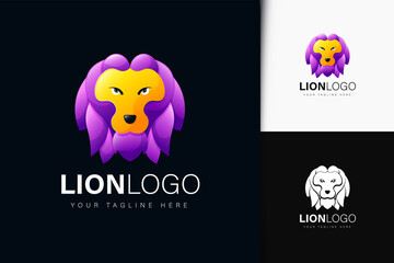 Lion logo design with gradient