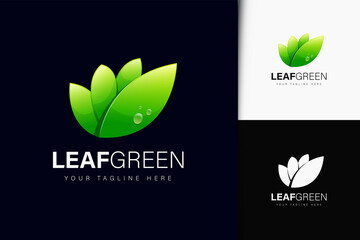 Leaf green logo design with gradient