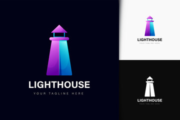 Lighthouse logo design with gradient