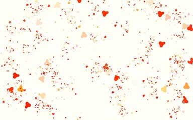 Light Red, Yellow vector background with abstract shapes.