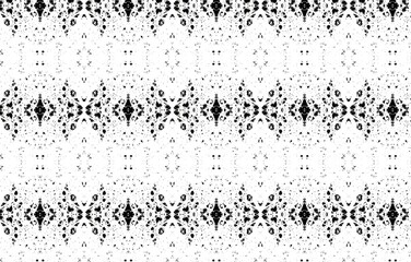 Grunge black and white pattern. Monochrome particles abstract texture. Background of cracks, scuffs, chips, stains, ink spots, lines. Dark design background surface.

