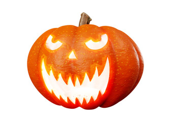 3d rendering of jack pumpkins lantern halloween concept isolated on white background