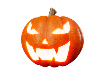 3d rendering of jack pumpkins lantern halloween concept isolated on white background