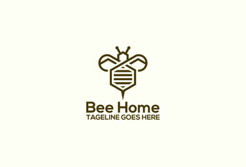 Obraz premium bee home bee line logo exclusive design inspiration