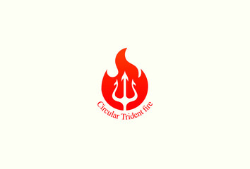 circular trident fire logo exclusive design inspiration