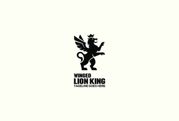 winged lion king logo exclusive design inspiration