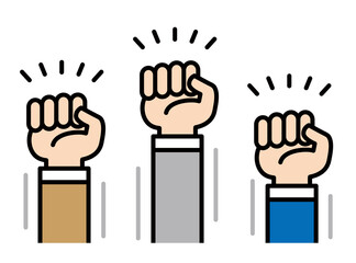 突き上げる握りこぶし