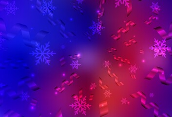 Dark Blue, Red vector backdrop in holiday style.