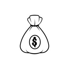 Money bag icon design template illustration isolated