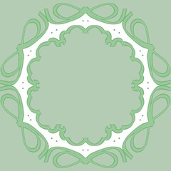 リボンの六角フレーム　パステルグリーン